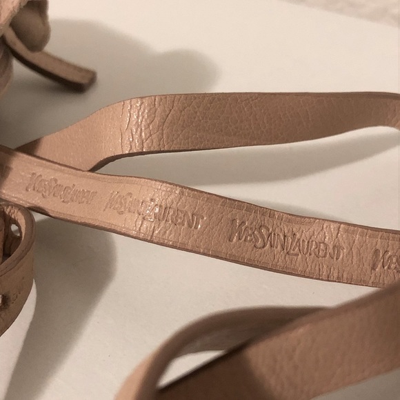 Vintage YSL Leather Ruffle Flower Pouch (Pale Pink) - Picture 9 of 9